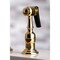 Kingston Brass KS3272PLBS Restoration 8" Bridge Kitchen Faucet W/Sprayer, Brass KS3272PLBS - alternate 3